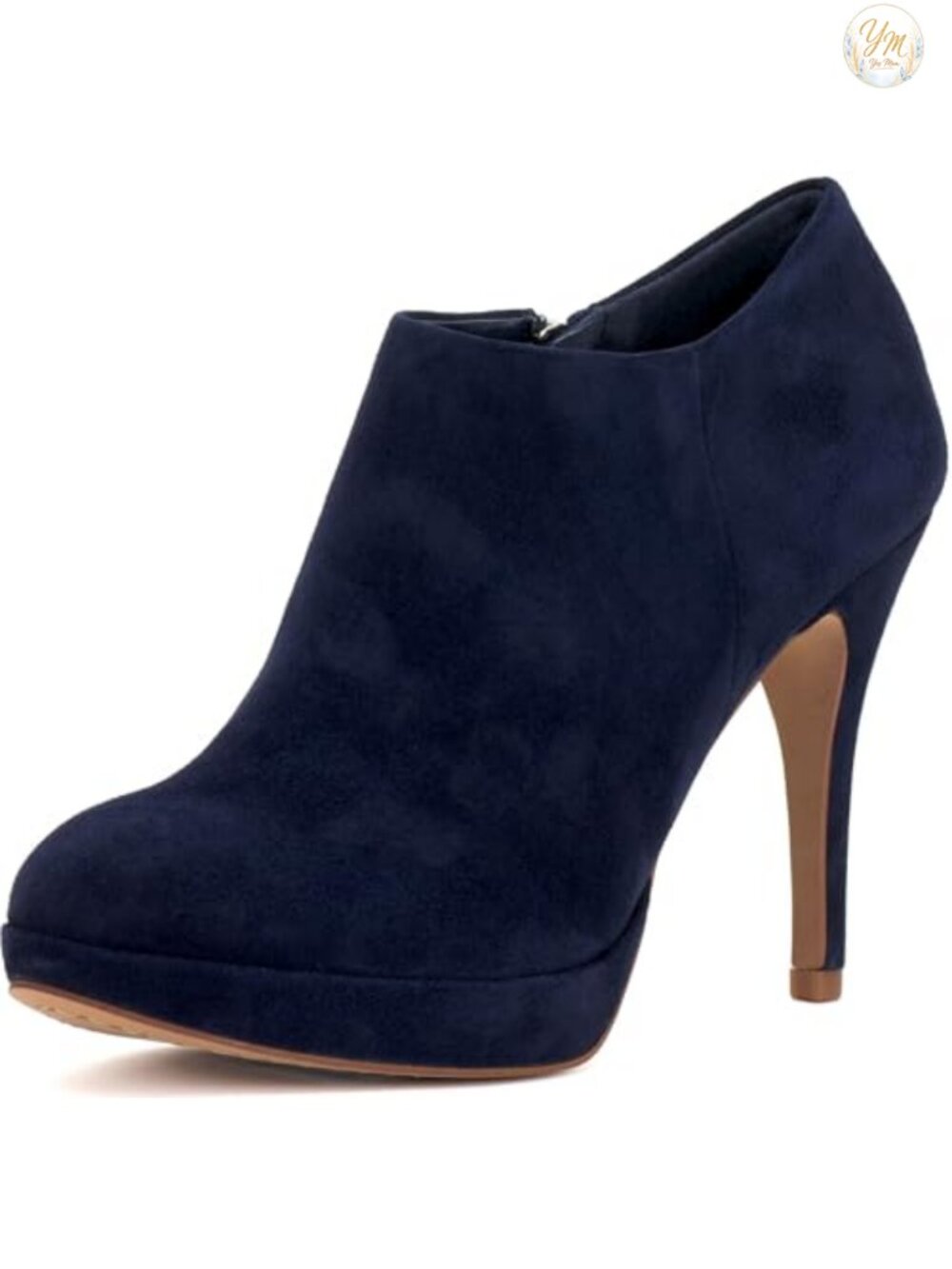 Suede Leather Ankle Bootie Stiletto Heel Almond Toe Platform Boot